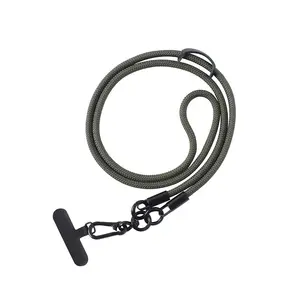 Modieuze Verstelbare Universele Nek Koord Geheel Zwarte Crossbody Telefoon Ketting Lanyard Handige Mobiele Telefoon Bandjes