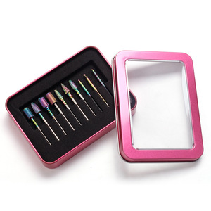 Kit de 10 Embouts de Ponceuse à Ongles en Diamant avec Boîtier en Aluminium – Outil de Polissage et de Retrait, Nettoyage des Cuticules, Kit de Ponçage pour Manucure Pédicure Professionnelle - Product Image 1