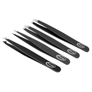 Juego de herramientas de maquillaje de <span class=keywords><strong>cejas</strong></span> de belleza personal de 4 piezas <span class=keywords><strong>con</strong></span> logotipo personalizado, pinzas para pestañas <span class=keywords><strong>con</strong></span> clip, juego de pinzas puntiagudas inclinadas curvas - Product Image 1