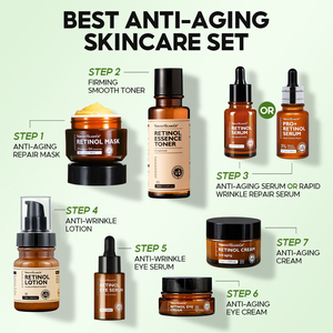 VIBRANT GLAMOUR Crema de Retinol Reafirmante DE LA Piel Antienvejecimiento + Set de Suero de Retinol