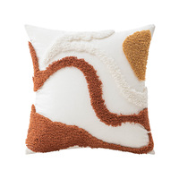 Style moderne Ins café tufté carré lombaire taie d'oreiller pastorale maison décorative canapé oreiller avec motif géométrique pour un usage domestique