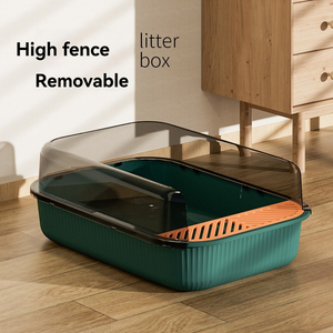 Caja de Arena <span class=keywords><strong>para</strong></span> Gatos Rectangular Grande, Fácil de Limpiar, de Plástico Ecológico, Inodoro <span class=keywords><strong>para</strong></span> Gatos - Product Image 3