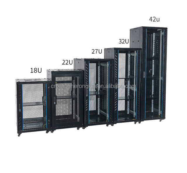 19 Inch Rack Mount Data Center Network Cabinet Standard Server Outdoor BLACK OEM 4u 6u 9u 12u 22u 27u 32u 36u 42u 47u Accept