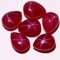 Fabrication de pierres précieuses synthétiques de haute qualité en vrac rubis ovale convexe étoile rubis plat pour bijoux personnalisés