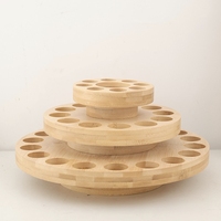 Support de présentation d'huiles essentielles en bambou à 39 compartiments 360 °   Plateau de rangement et de présentation rotatif à trois niveaux pour bouteilles