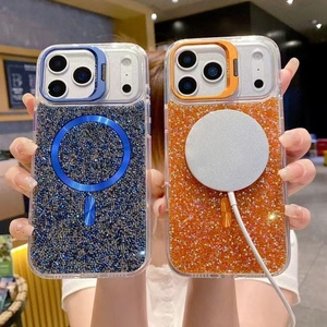 Оригинальные чехлы для iPhone 17 Pro Max с подставкой и держателем, блестящие - Product Image 3