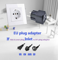 Adaptateur de prise personnalisable AU vers EU, convertisseur de voyage Australie 3 broches vers Type-F Europe, 10A 250V avec prise 1 sortie
