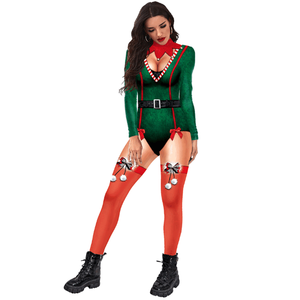 New Phong Cách Giáng Sinh Halloween Cosplay Đảng Bodysuit Dài Tay Áo Vớ Movie Trang Phục - Product Image 1