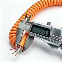 Kabel Ekstensi Spiral 3 Inti TPU PUR dengan Pegas Listrik