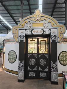 Grande <span class=keywords><strong>yourte</strong></span> mongole de luxe de 10 m à double pente en acier et bambou pour restaurant extérieur et événements festifs - Product Image 2