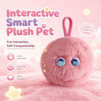 Mascotte Électronique Parlante Rose AI avec Boucle de Suspension Pratique, Qualité CPC MASCOT-S1, pour l'Apprentissage Précoce, Chant, Parole et Danse, Cadeau pour Enfants