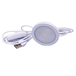초박형 LED 라이트베이스 USB 5V 12 캐비닛 퍽 라이트 따뜻한 흰색 RGB 색상 플라스틱 현대 침실 DIY - Product Image 1