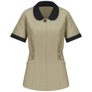 Cheap Custom Logo Hotel Cooking Chief Cleaning Staff Female Cleaning Work Uniform For Summer