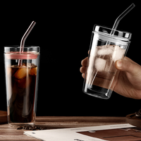 Nouvelle tasse portable en verre borosilicate de 550 ml avec poignée, couleur macaron, pour cadeau promotionnel