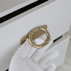 New Modern Invisible Surface Mounted Handle Retro Pull Ring for Wardrobe Dresser <b>Cabinet</b> Door Double Hole Zinc Alloy Furniture - Product Image 4
