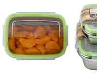 Ensemble de boîtes à lunch en acier inoxydable, empilables, boîtes à bento, boîtes à goûter avec couvercles en plastique pour enfants, rangement de cuisine