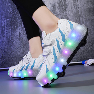 Flashing Roller Shoes For Kids With Led Lights Size 30-39 EVA Material Two Wheels Helios - Product Image 2