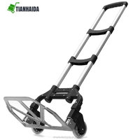 Chariot de bagages à main en aluminium silencieux, personnalisable OEM, avec roues en caoutchouc et fonction pliable pour monter les escaliers