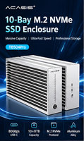 Boîtier SSD NVMe M.2 à 10 baies TB504Pro, 80 Gbit/s, USB-C, prend en charge les clés M et B&M, SSD 2230/2242/2260/2280