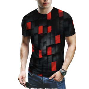 Camiseta de Verano para Hombre con Estampado Digital, Nueva Moda Casual Vintage, Cuello Redondo, Corte Regular, Manga Corta, Tejido de Punto, 100% Poliéster - Product Image 1