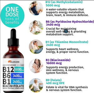 OEM Tiktok sıcak satış yetişkin beyin ve kalp sağlıklı Vitamin B12 sıvı B6 lal sertifikalı damlalar - Product Image 4