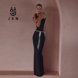 <span class=keywords><strong>Robe</strong></span> de Plage JSN à Fente Haute 2024 Ajourée, Tenue de Vacances d'<span class=keywords><strong>Été</strong></span> Sexy, <span class=keywords><strong>Robe</strong></span> Maxi à Nouer Dos Nu Cache-Maillot pour Femme - Product Image 1