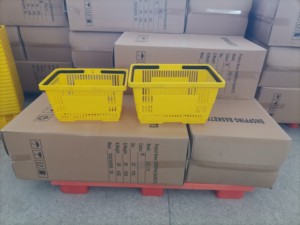 Hookei Wholesale Supermarket Shopping <b>Baskets</b> with Handles 28L Shopping <b>Baskets</b> Support Logo Printing - Product Image 5