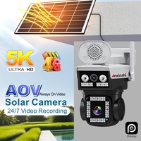 Caméra PTZ solaire 4G Anxinshi 5K à double objectif, 10MP, enregistrement 24/7, extérieur IP66, suivi automatique des personnes, vision nocturne couleur