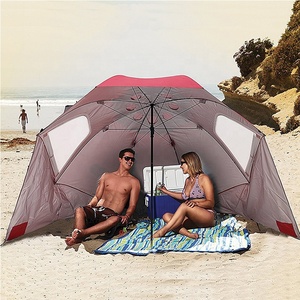 Tenrai Portable Beach Shade For 6 People, Self-adjusts As The Wind Shifts, Foldable Beach Tent,Sun Shelters, Simple And Fast Sets Up, Shelter For Outdoor Beach, Fights 20 Mph Winds