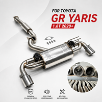 Système d'échappement Catback électronique à soupapes en acier inoxydable brossé SS304 pour Toyota GR Yaris 1.6T 2022 avec tuyau intermédiaire et arrière soudé doré