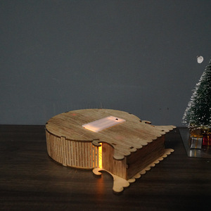 DAMAI LED Wooden <b>Christmas</b> Ornaments 16cm <b>Tree</b> Santa Snowman Luminous <b>Table</b> Decorations - Product Image 5
