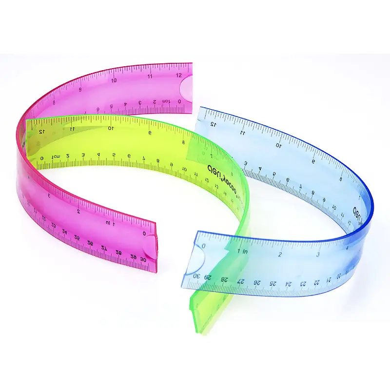 30cm flexible and foldable 15cm ruler meaning plastic drawing template soft ruler