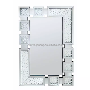 Crystal Diamond Framed <strong>Rectangle</strong> Decorative <strong>Wall</strong> <strong>Mirror</strong> - Product Image 4