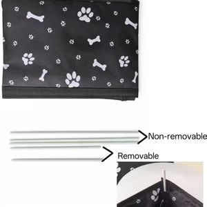 Funda Acolchada para Asiento Trasero de Mascotas, Protector de Asiento de Coche Convertible para Perros con Bolsillos de Malla y Estampado de Huesos de Pata para Viajes - Product Image 2