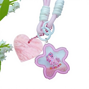 Cordon de téléphone portable DIY en forme de ligne téléphonique, motif Licorne Poney Polly, avec pendentif en résine, tendance, pour coque de téléphone, de type anneau ou lanière, directement des fabricants - Product Image 1