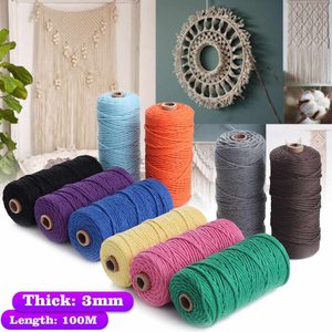 Cordon torsadé en coton recyclé pour macramé, 3 mm, vente en gros - Product Image 2
