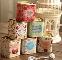 Usine de petites boîtes carrées de qualité alimentaire pour l'emballage du thé Boîte en fer blanc vide pour boissons OEM de Chine Boîte à thé ronde en métal blanc