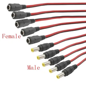 12V 1A DC connectors 5.5 x 2.1mm DC Power Pigtail Cable Male Female Connector for CCTV Security Camera Power Adapter power cable