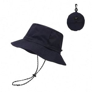 Waterproof Polyester Foldable Bucket <b>Hat</b> <b>for</b> Children Outdoor Use Packable Fishing <b>Hat</b> Chin Strap Storage Pouch <b>for</b> Travel - Product Image 3