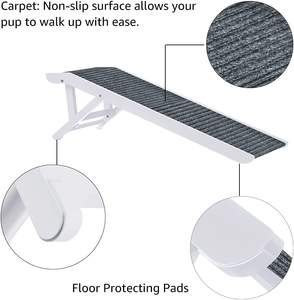 Op Maat Gemaakte Logo Hond Ramp Duurzame Huisdier Ladder Te Bereiken Hoog Bed En Bank Opvouwbare Houten Huisdier Oprit Met Verstelbare Hoogte - Product Image 5