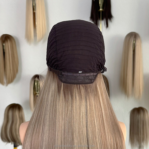 Peluca rubia con encaje frontal, cabello humano Remy de longitud media, base de encaje suizo con cabello de bebé, encaje marrón claro, tamaño promedio - Product Image 2