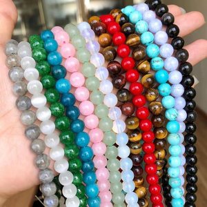 ลูกปัดหินธรรมชาติกลมเรียบแท้100,ลูกปัดคริสตัลสำหรับ DIY - Product Image 6