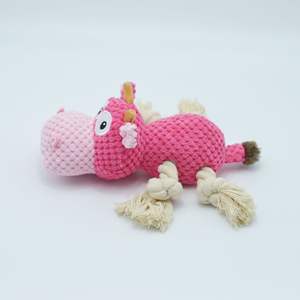 New Squeaky Cute Cow peluche corda di cotone giocattoli da masticare per cani per masticatori aggressivi giocattoli da masticare per animali domestici per l'addestramento del cane pulizia dei denti - Product Image 3