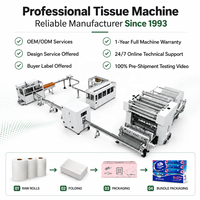 Solution complète professionnelle, ligne de production de mouchoirs en papier entièrement automatique, intelligente et à grande vitesse pour les grandes usines de papier