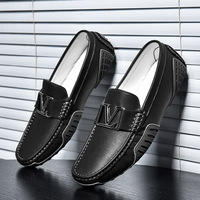 Chaussures de conduite décontractées pour hommes, grandes tailles, en cuir véritable, à enfiler, semelle souple, faites à la main, toutes saisons, tendance mode, directement de l'usine