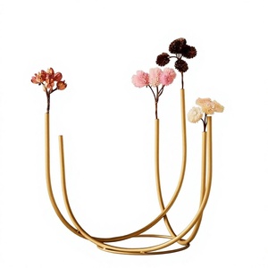 Minimalist Stainless steel Tabletop <b>Vase</b> With Curved Design For Home Decor & wedding centerpiece - Product Image 1