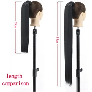 LISI GIRL - Extensiones de Cabello Sintético de 22''/34'' de Largo, Cola de Caballo Larga y Lisa, Cola de Caballo con Clip, Extensiones de Cabello Negro, Accesorios para el Cabello - Product Image 2