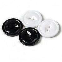 Kancing Baju Resin Bentuk Mata Kucing Hitam Klasik, Bulat, Dua Mata, untuk Jas dan Sweater