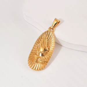 <span class=keywords><strong>Collar</strong></span> de <span class=keywords><strong>Sol</strong></span> y Luna para Compartir, Estilo Hip Hop, Acero Inoxidable, Chapado en Oro de 18k, Colgante de Dios Apolo - Product Image 2