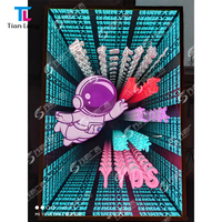 Miroir tunnel mural personnalisé en promotion, signalétique 3D RVB, miroir LED 3D à effet infini personnalisé pour l'extérieur